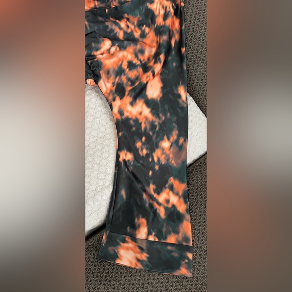 Camila Coelho Amelia Romper in Orange Teal Tie Dye Black XS Satin Kimono Sleeve - Picture 11 of 16